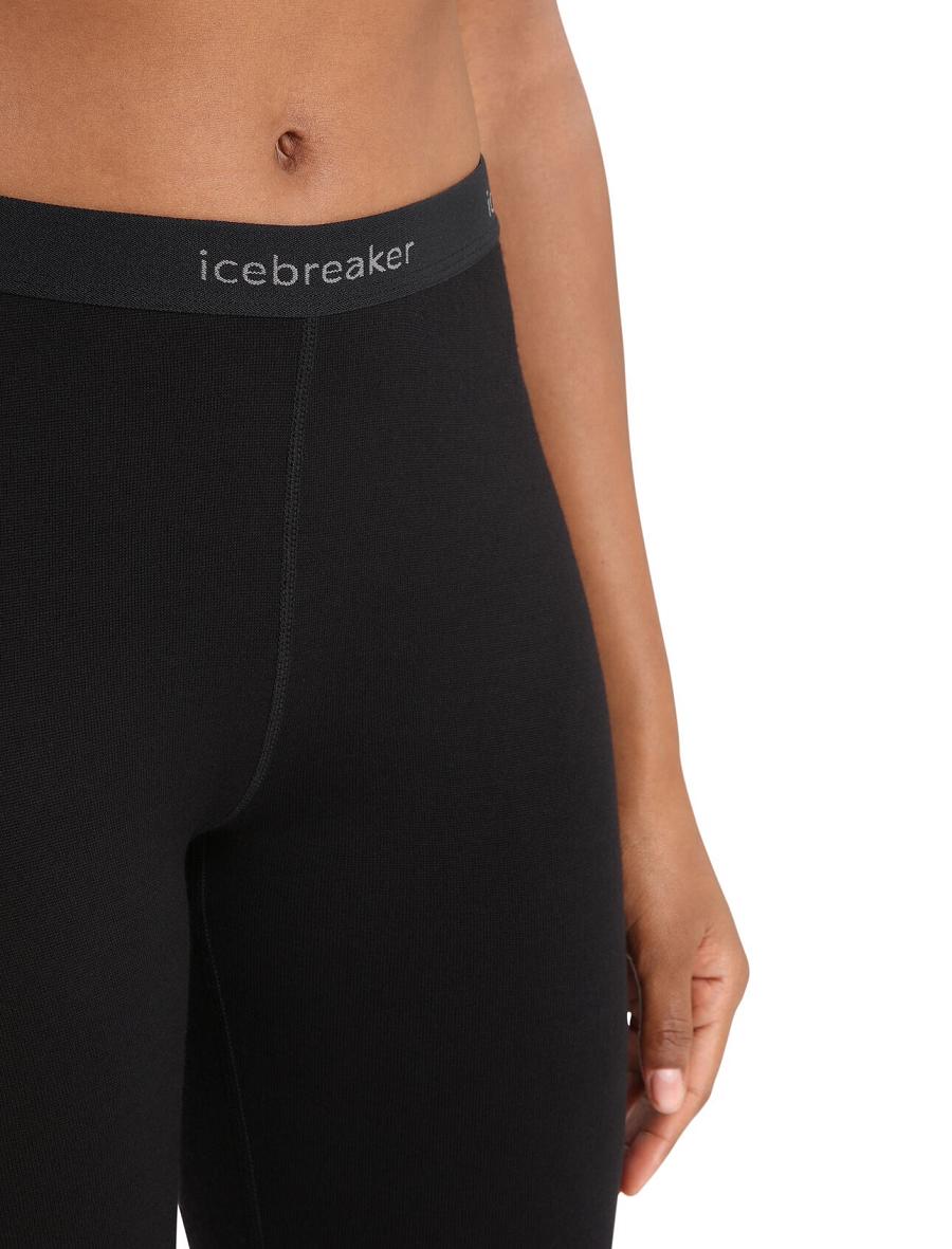 Black Women's Icebreaker Merino 260 Tech Thermal Leggings | USA 1553VRWD